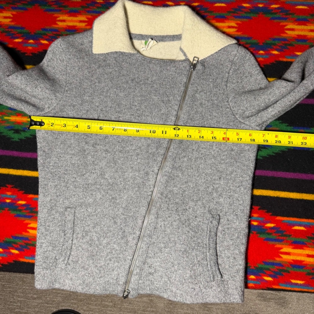 Anthropologie Womens XS Grey Knit Moto Cardigan Jacket Asymmetric Zip Sweater - Picture 7 of 9